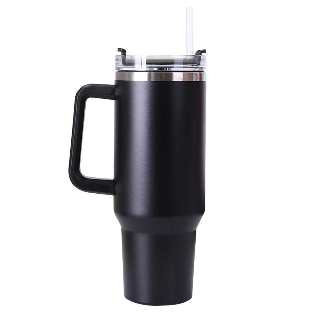 40oz Straw Insulated Tumbler with Handle Sports Water Bottle Stainless Steel Vacuum Thermal Insulated Mug for Women Men - Gabriel