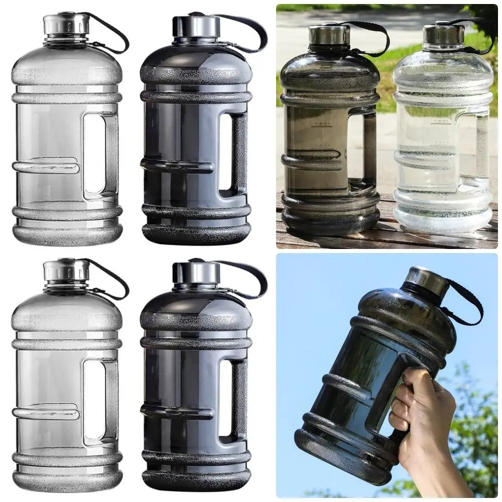 2L PETG Large Capacity Water Bottle Training Sports Workout Drink Bottle Shaker Bottle With Handle Outdoor Gym Gallon Bottle