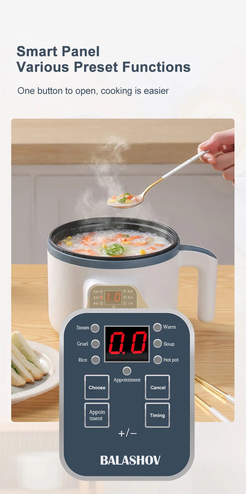 110V/220V Electric Rice Cooker Multicooker Multifunction Pot Mini Hotpot Appliances for The Kitchen and Home Pots Offers