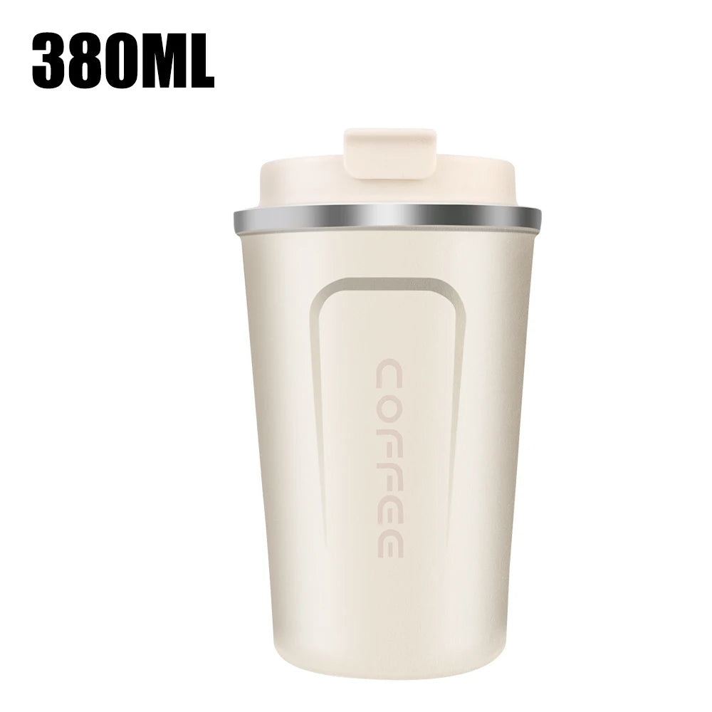 Thermo Cafe Auto-Thermosbecher für Tee, Wasser, Kaffee, auslaufsicher, Reise-Thermobecher, Kaffeebecher, 380/510 ml, doppelter Edelstahl