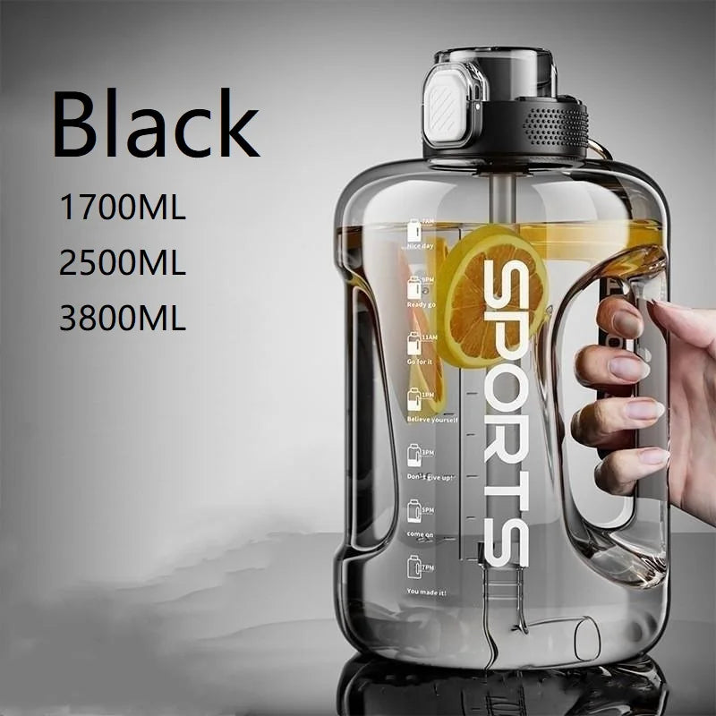 1700ML/2500ML/3800ML Fitness Cup Bpa Free Drinking Bottle Large Capacity Portable PC Sports Water Bottle With Straw