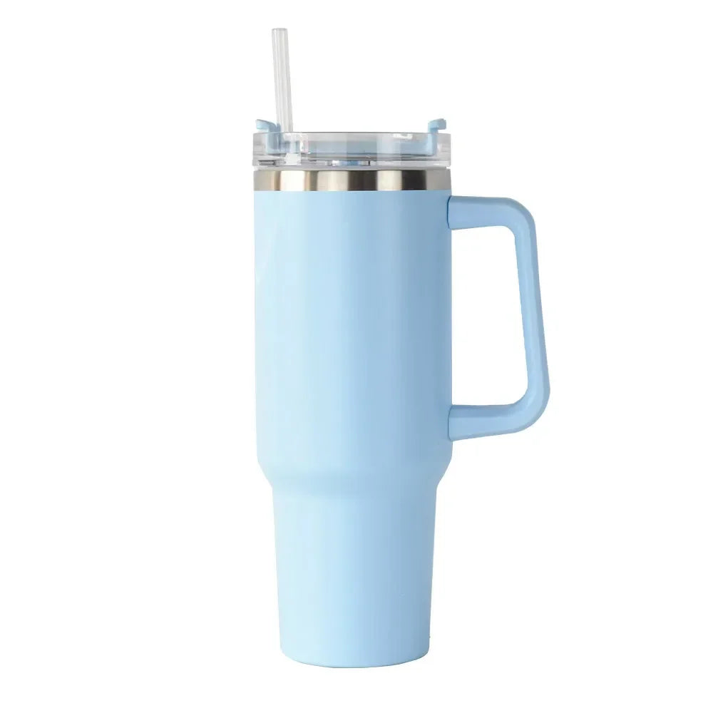 Mug With Lid and Straw Stainless Steel Vacuum Mug Tumbler Keep Cold and Hot Leak Proof Travel Coffee Mug - Gabriel