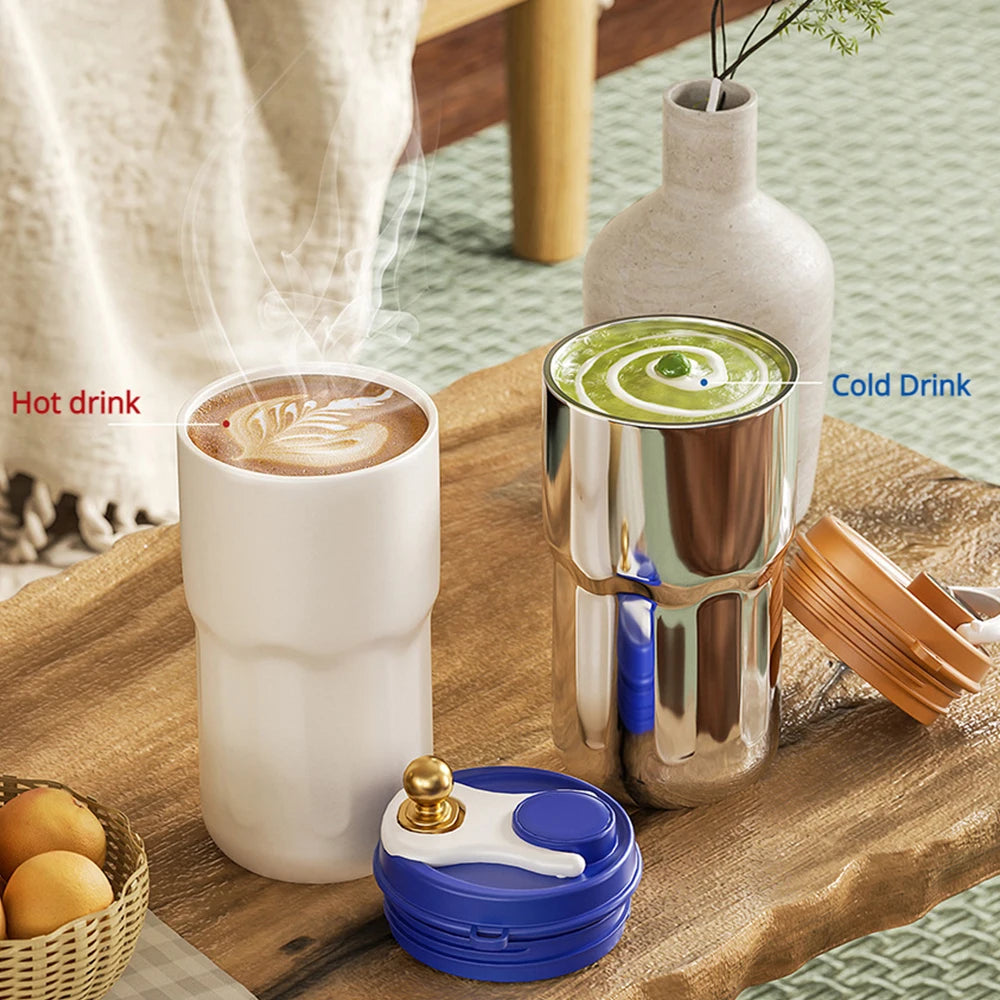 Intelligent Thermos Bottle LED Temperature Display Coffee Cup Thermos Convenient High-value Couple Cup 420ml