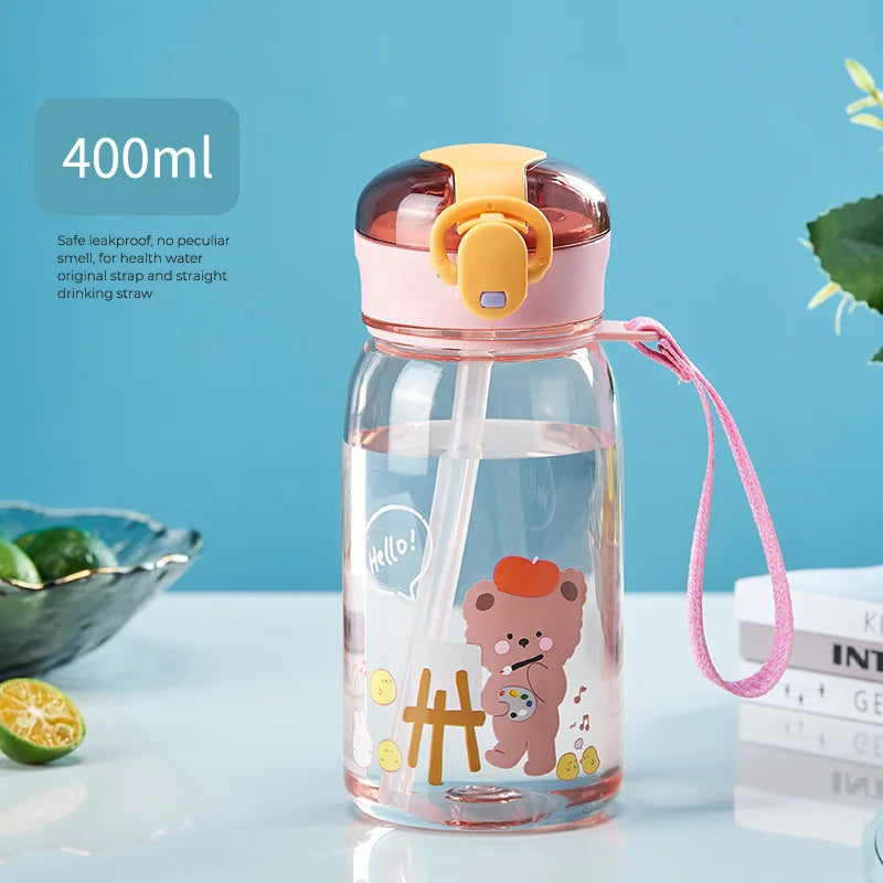 GIANXI Kids Water Sippy Cup With Straw Cartoon Leakproof Water Bottles Outdoor Portable Drink Bottle Children's Lovely Cup