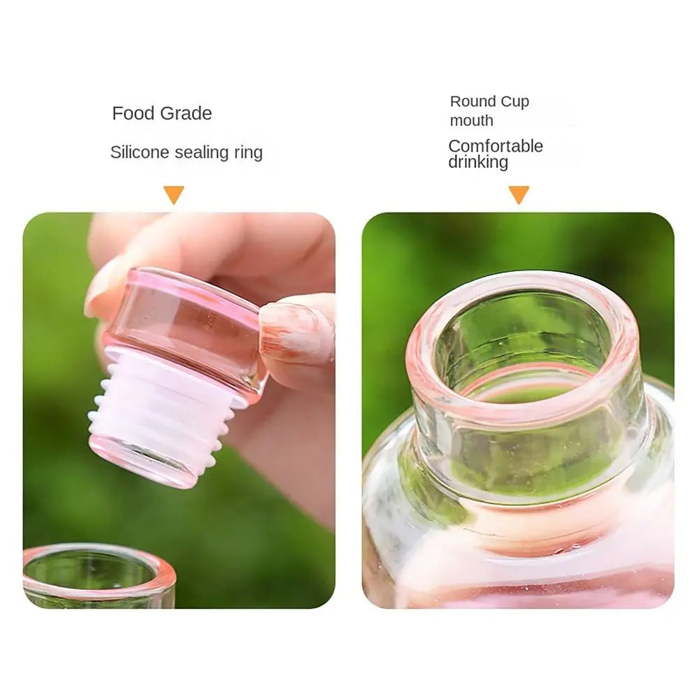 500/750ML Water Bottle INS Style Timescale Transparent Tea Coffee Cup Leakproof Juice Bottle for Student