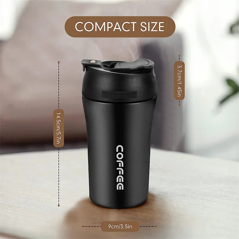 Stainless Steel Insulated Travel Mug with Straw Coffee Tumbler Reusable Double Wall Vacuum Flask Coffee Cup Office Water Bottle