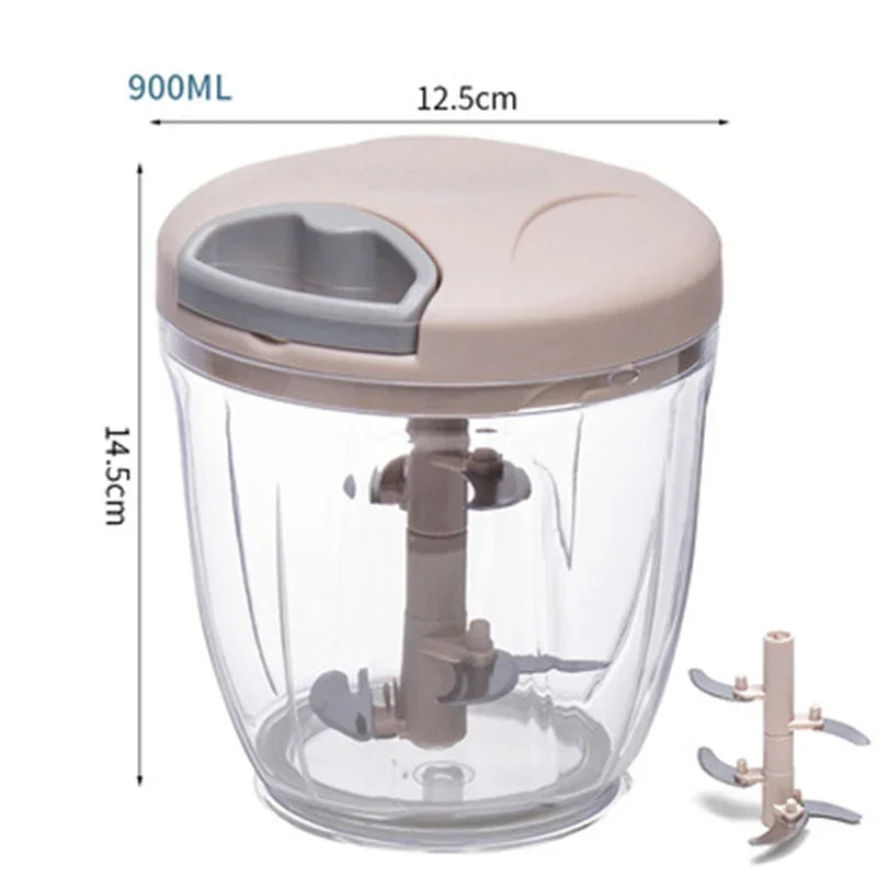 500/900ML Garlic Chopper Manual Rotate Vegetable Cutter Chopper Slicer Fruit Garlic Crusher Kitchen Gadget Blenders Meat Grinder