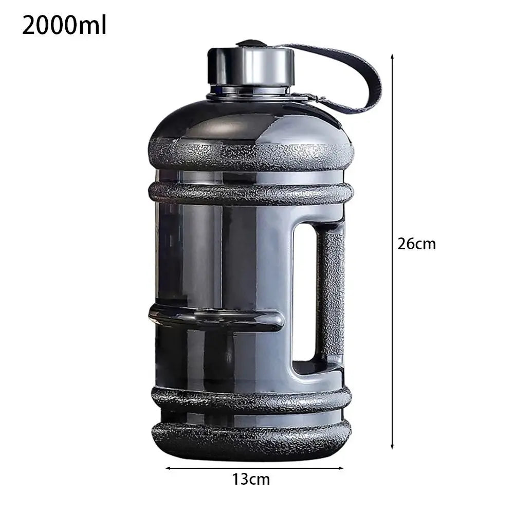 2L PETG Large Capacity Water Bottle Training Sports Workout Drink Bottle Shaker Bottle With Handle Outdoor Gym Gallon Bottle