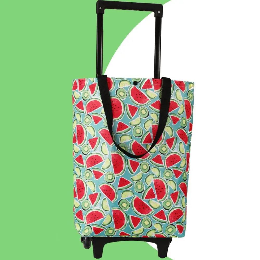 Trolley Bag Collapsible Shopping Cart with Wheels Reusable Shopping Trolley Folding Grocery Bag