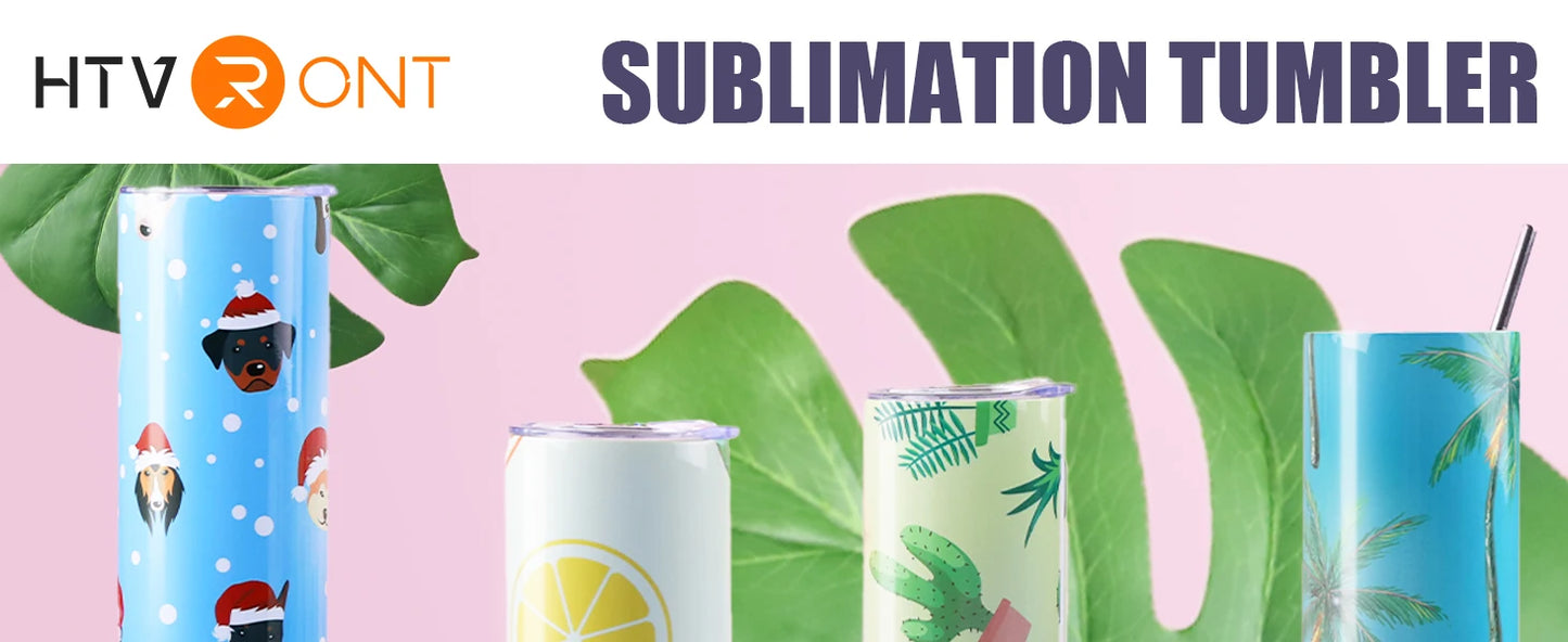 HTVRONT 4/8/12/16 Pcs 20 OZ Stainless Sublimation Tumblers Skinny Straight Sublimate Tumbler Blank DIY Mugs Cups Sippy Bottle