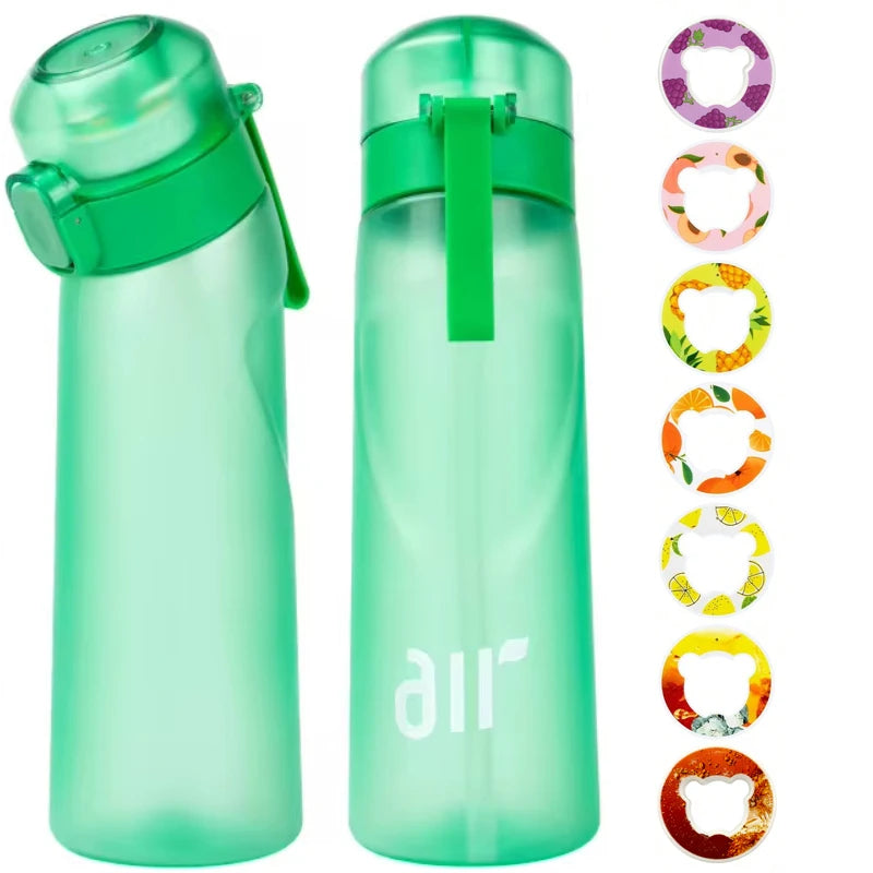 1pc Air Water Bottle With 1pc Random Flavor Pod Sports Fashion Straw Plastic Cup Leak Proof for Outdoor Sports Fitness