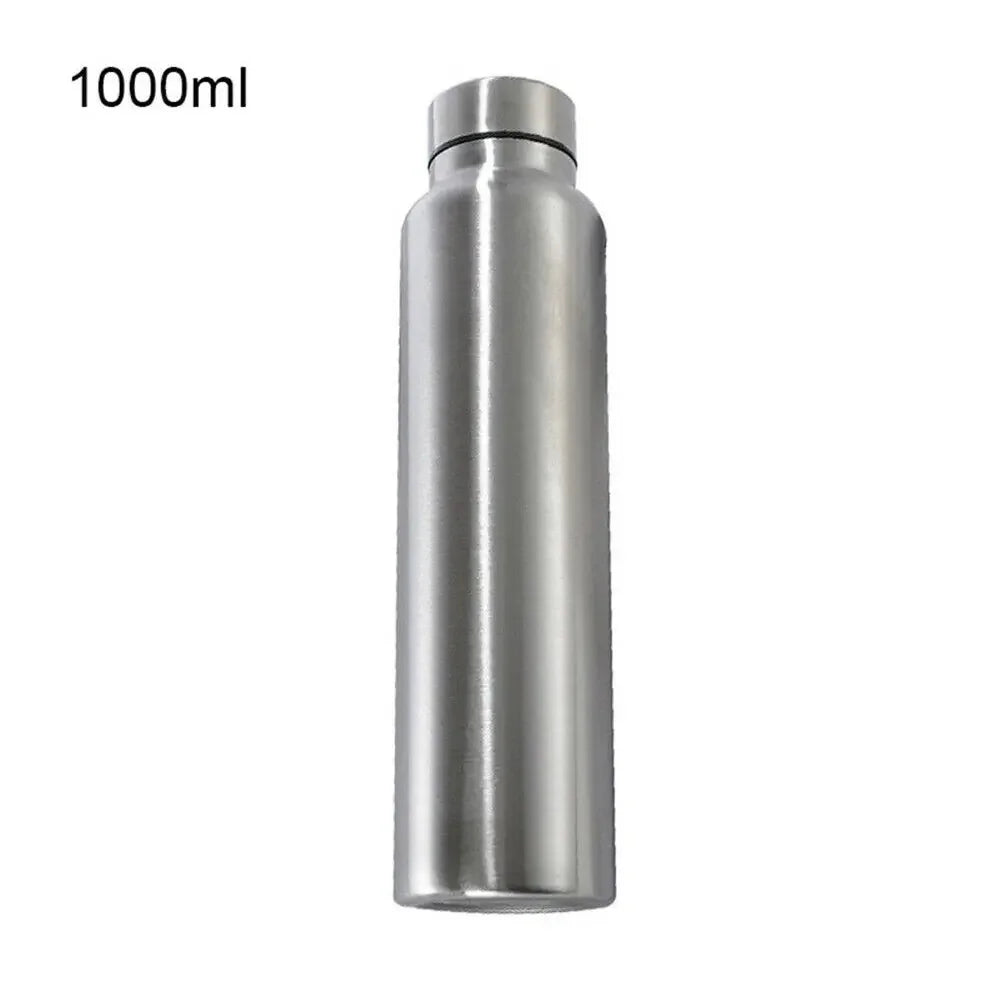 1000Ml Stainless Steel Sport Bottle Single-Layer Red Water Cup Metal Flask Drinkware Camping Sports Gym