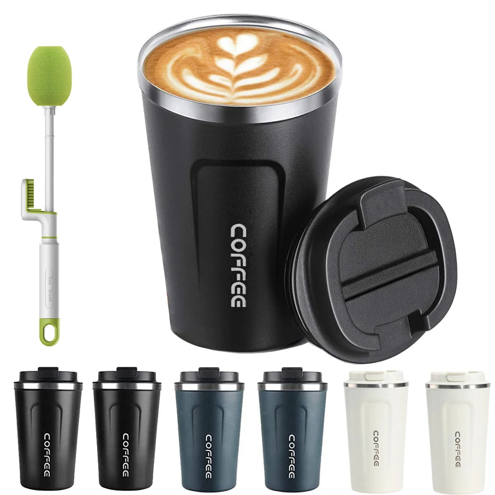 12OZ/17OZ Insulated Coffee Travel Mug Double Wall Stainless Steel Reusable Coffee Tumbler with Leakproof Lid for Ho