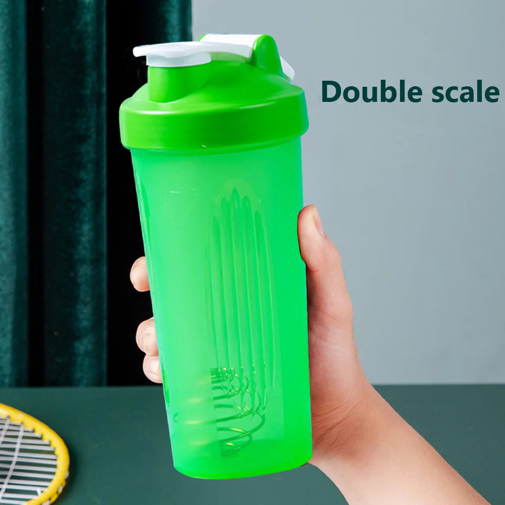 600ml Portable Protein Powder Shaker Bottle Leak Proof Water Bottle for Gym Fitness Training Sport Shaker Mixing Cup with Scale