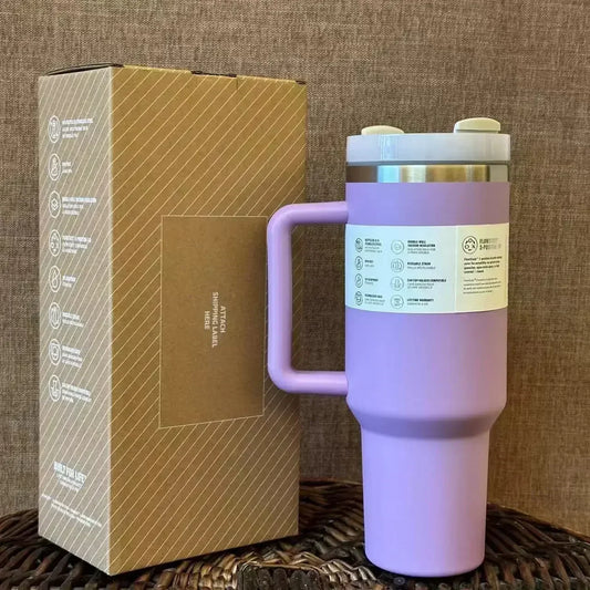 Mug Isotherme Portable Café/Boissons Fraîches - Poignée, Paille, Style Gabriel