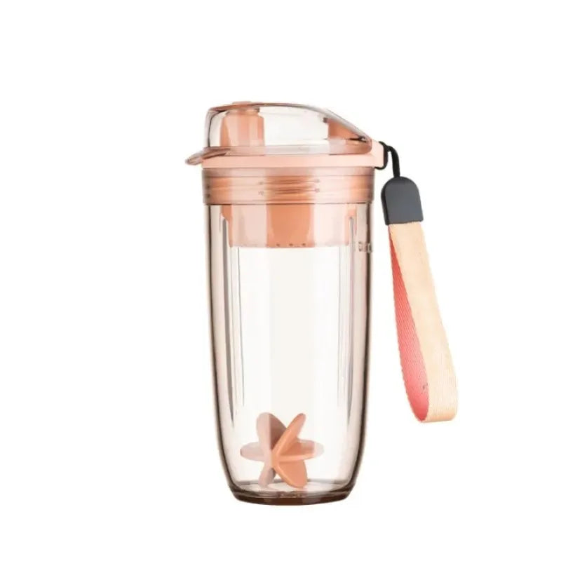 400 ml Sport-Shaker-Flasche, Kunststoff-Wasserflasche mit Schneebesen-Balldeckel, Teefilter, Protein-Shaking-Becher, BPA-frei, auslaufsicher, langlebig