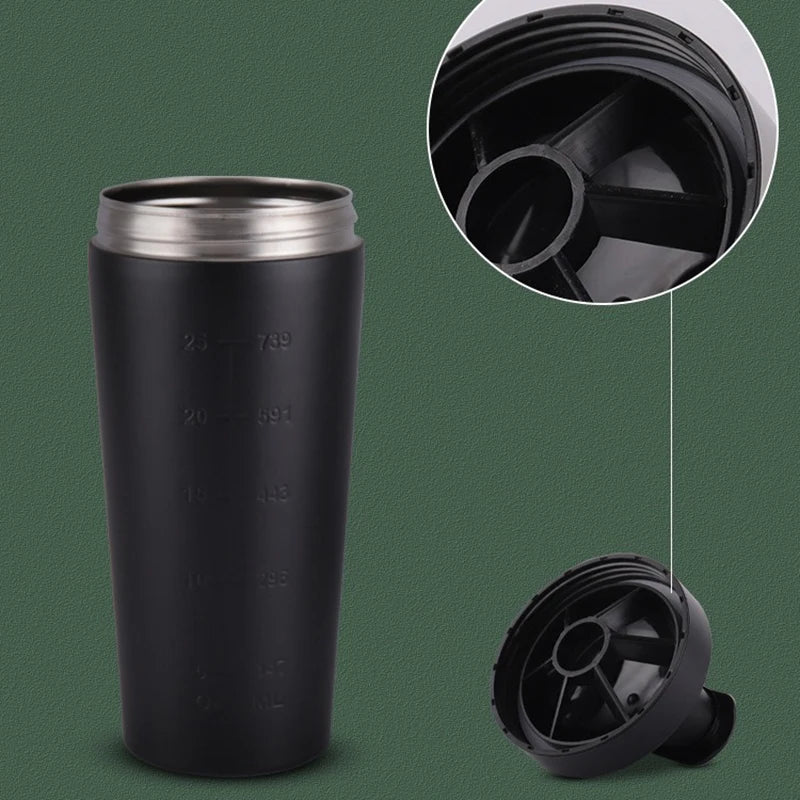 Stainless steel Shaker Bottle Portable protein powder shaker cup Sport Mug Leak Proof Outdoor Fitness Whey Shakes Cup with Scale