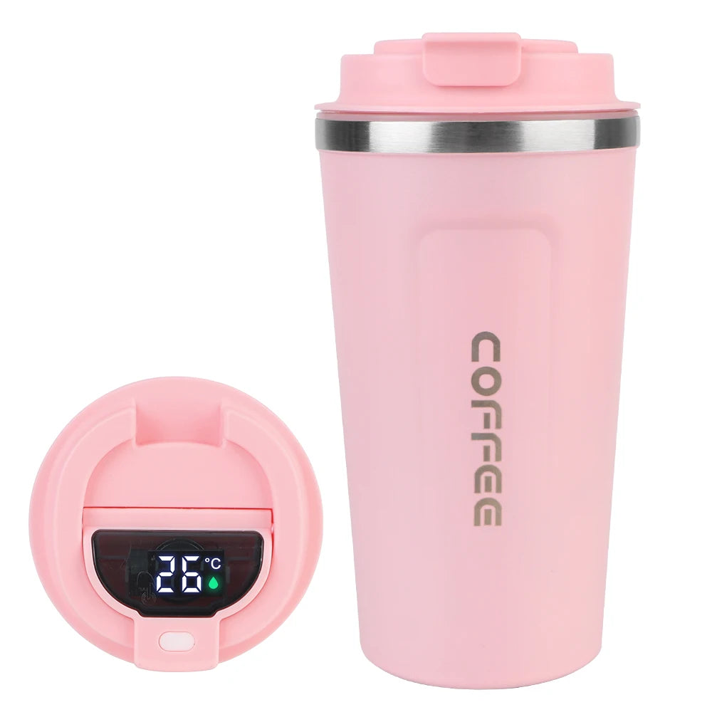 Thermo Cafe Kaffeebecher Auto Thermosbecher 380/510ML Auslaufsicher Reise Thermobecher für Tee Wasser Kaffee Doppel Edelstahl