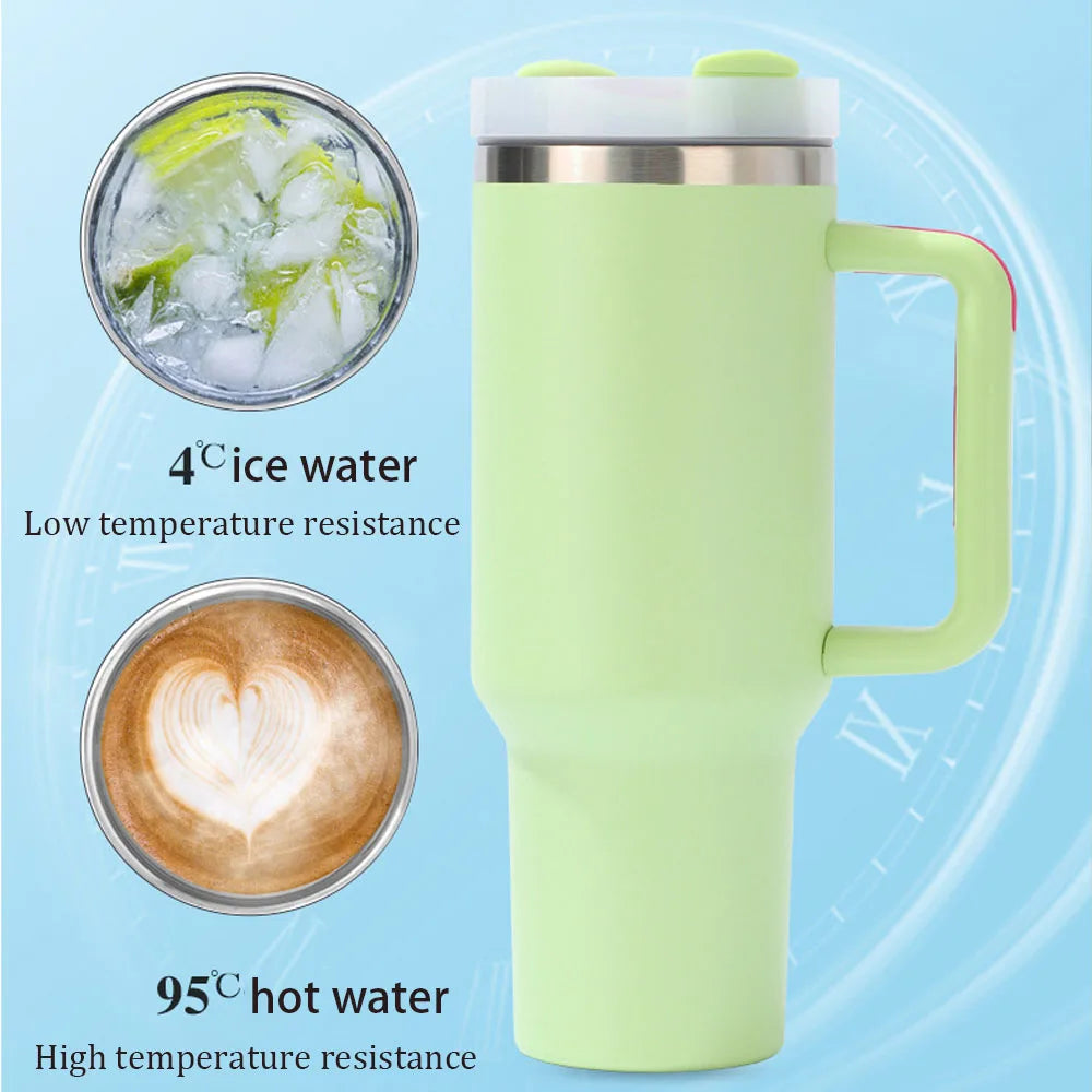 1200ml High Quality Insulated Tumbler with Handle Straw Double Wall Thermal Iced Travel Cup Coffee Cup Perfect Gift - Gabriel