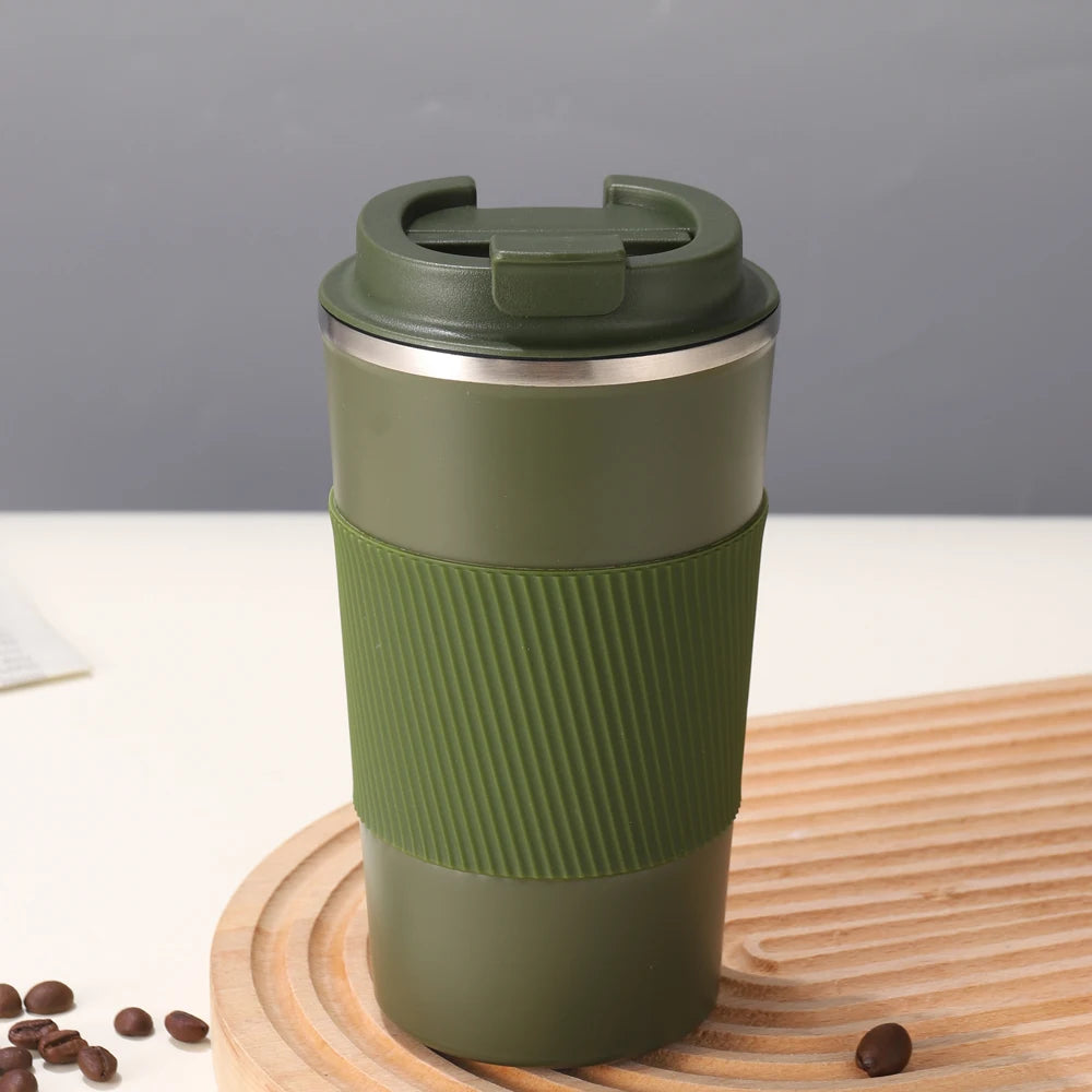 12OZ/17OZ Insulated Coffee Travel Mug Double Wall Stainless Steel Reusable Coffee Tumbler with Leakproof Lid  for Ho