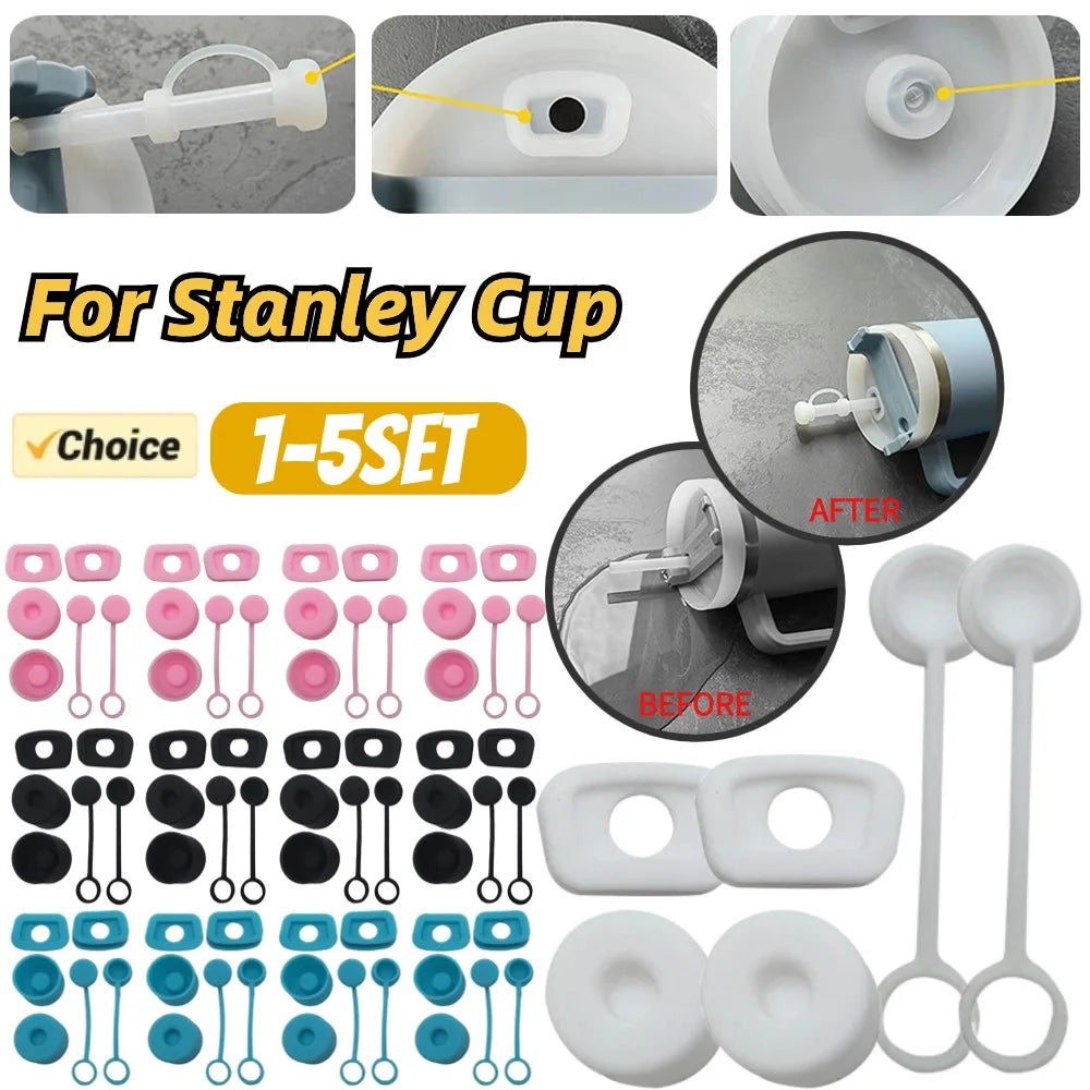 6 teile/satz Auslaufsicherer Silikonstopper Kompatibel Für Stanley Cup 1.0/2.0 40oz/30oz Becher Wasserbecher Anti-Leckage-Zubehör