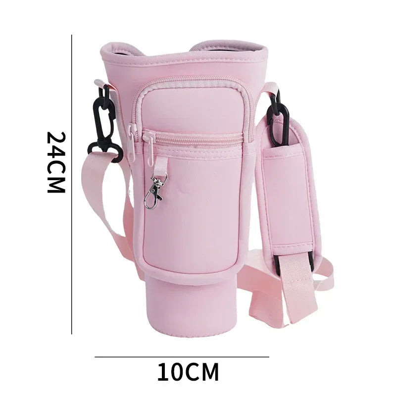 40oz Crossbody Bag For Vacuum Cup with Diving Fabric and Detachable Shoulder Strap Insulated Cup Outdoor Sport and Travel