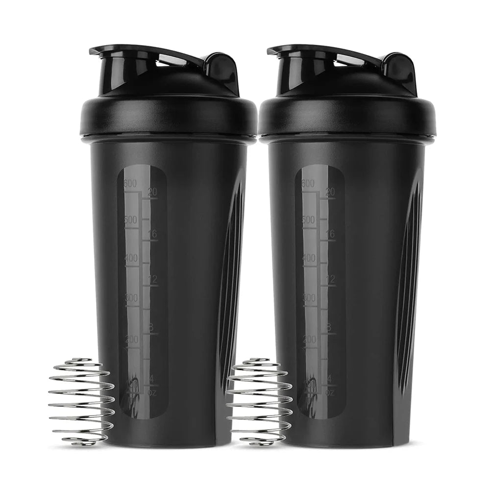 600 ml Shaker-Flasche, 20 oz Protein-Shaker, Plastikflasche, tragbare Fitnessflasche für fitnessbegeisterte Sportler