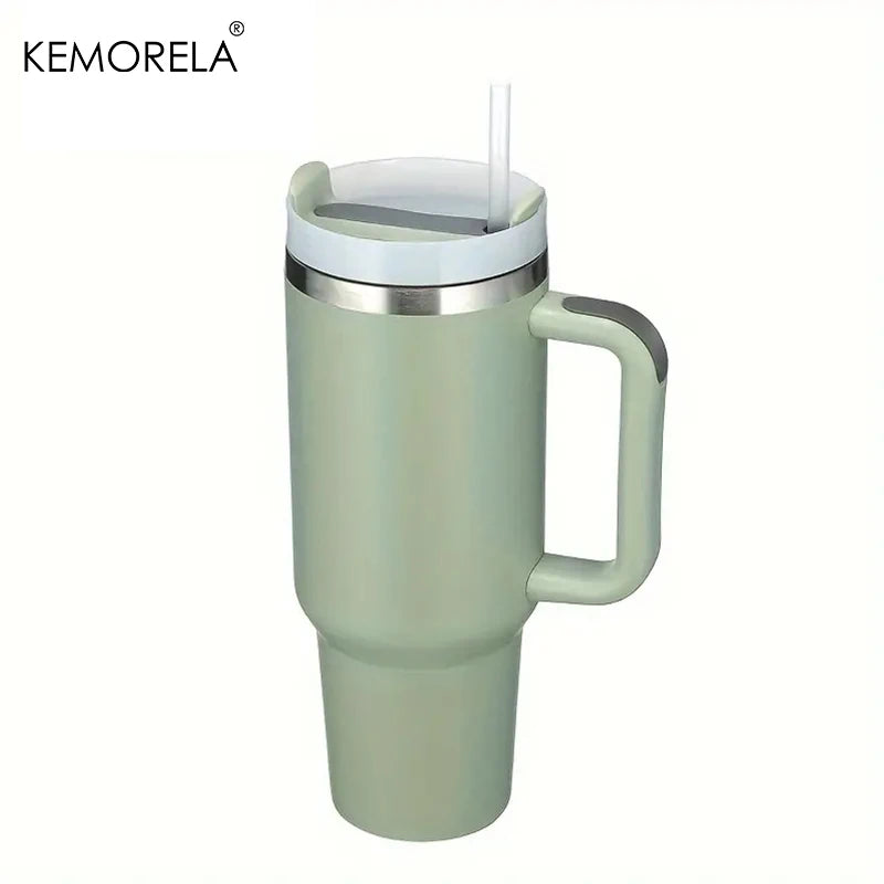 KEMORELA 30&40 oz Tumbler With Handle Lid Straw 887/1182ML Stainless Steel Water Bottle Vacuum Thermos Cup Travel Car Coffee Mug - Gabriel