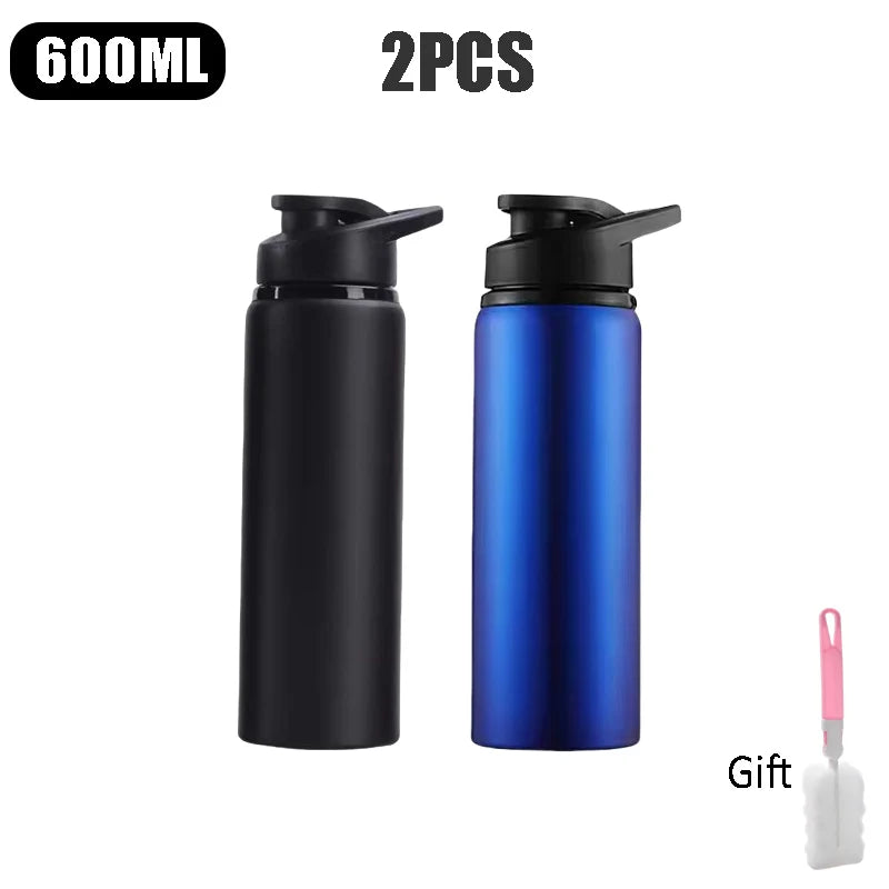 600ml Large Capacity Stainless Steel Sports Water Bottle for Outdoors Camping Cycling My Leak-proof Bike Travel Bottle