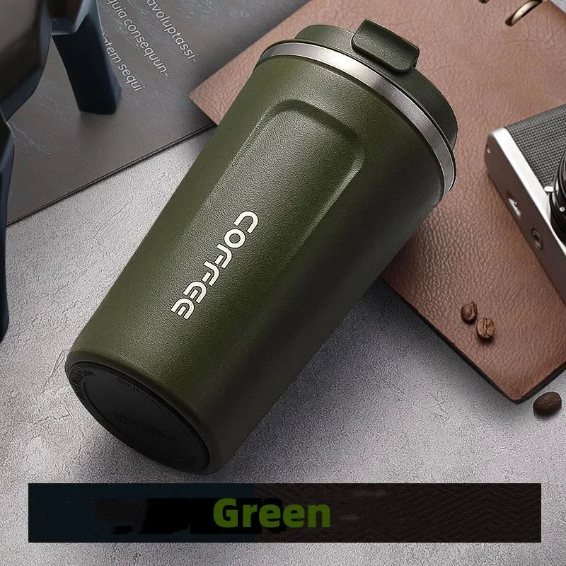 380/510ml Stainless Steel Coffee Cup Travel Thermal Mug Leak-Proof Thermos Bottle Tea Coffee Mug Office Business Style Thermos