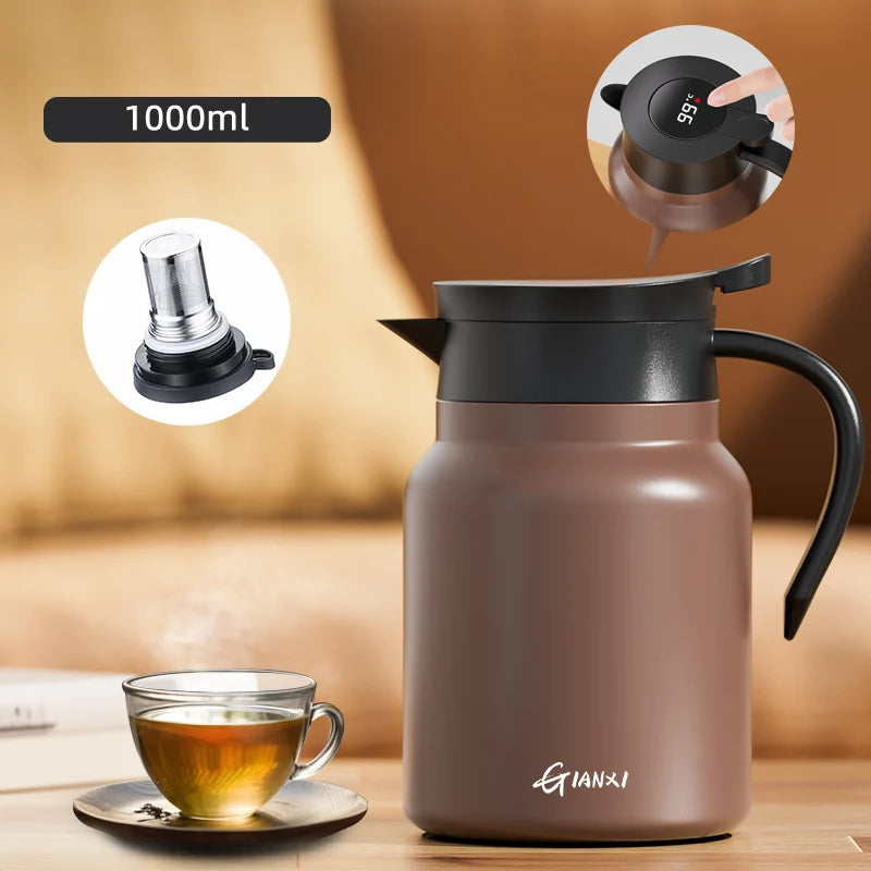 GIANXI 1000ML Keramik-Teekanne mit Innenfutter für Tee, Haushaltsfilterkaffeekanne mit Griff, Kaltwasserkessel, Kaffee- und Teegeschirr