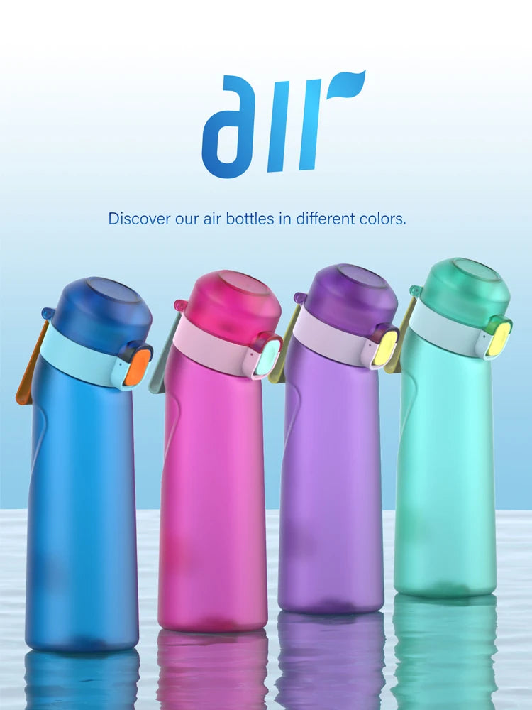 1pc Air Water Bottle With 1pc Random Flavor Pods Portable Transparent With Straw Leak Proof for Outdoor Sports Fitness Gym