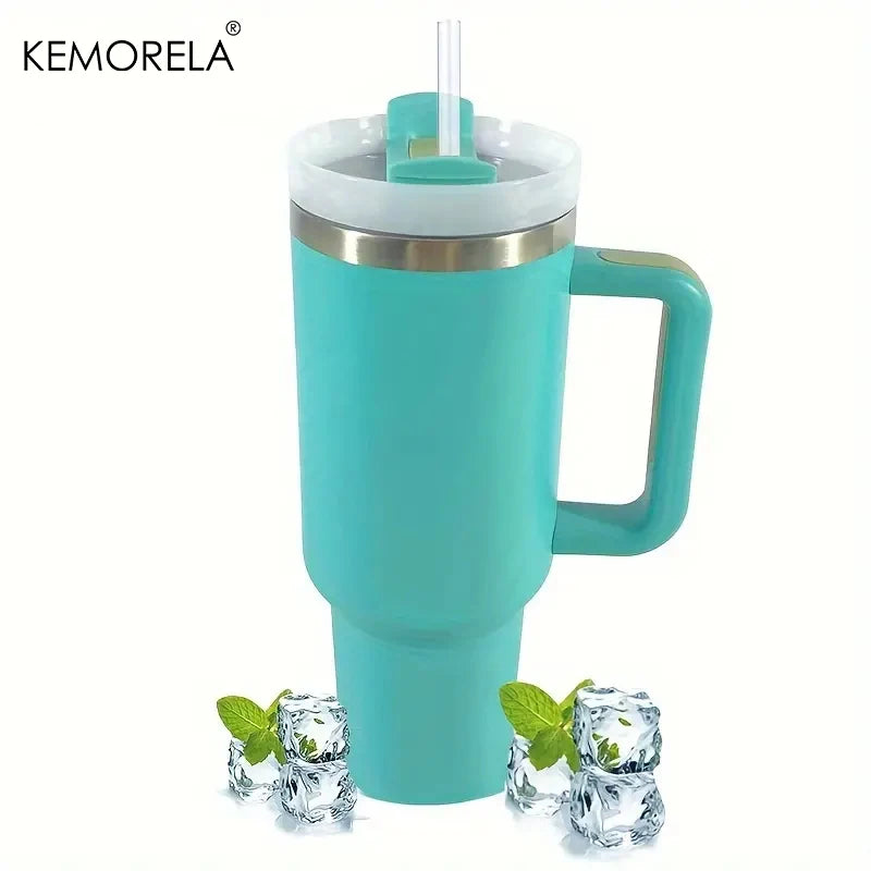 KEMORELA Tumbler With Handle Lid Straw Stainless Steel Water Bottle 887/1182ML Vacuum Thermos Cup Travel Car Coffee Mug - Gabriel