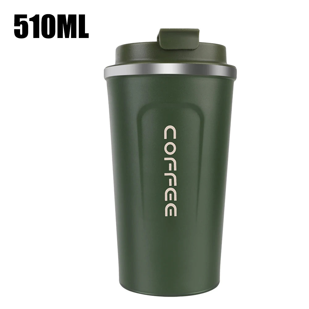 Thermo Cafe Car Thermos Mug for Tea Water Coffee Leak_Proof Travel Thermo Cup Coffee Mug 380/510ML Double Stainless Steel