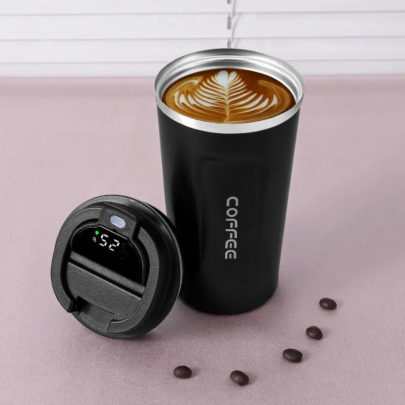 510ml Thermos Bottle Smart Display Temperature Coffee Cup 304 Stainless Steel Vacuum Cup Office Business Portable Thermal Mug