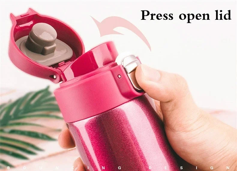 500ML Stainless Steel Bouncing Cover Vacuum Flask Thermos Cup Coffee Tea Milk Thermo Bottle Coffee Mug Water Bottle - Gabriel