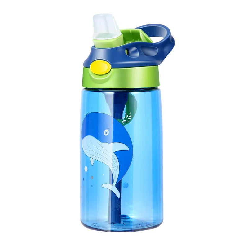 480ml Kids Water Bottle With Straw Kids Water Sippy Cup Children Plastic Bottles Outdoor Drinking Bottle For Students Drinkware