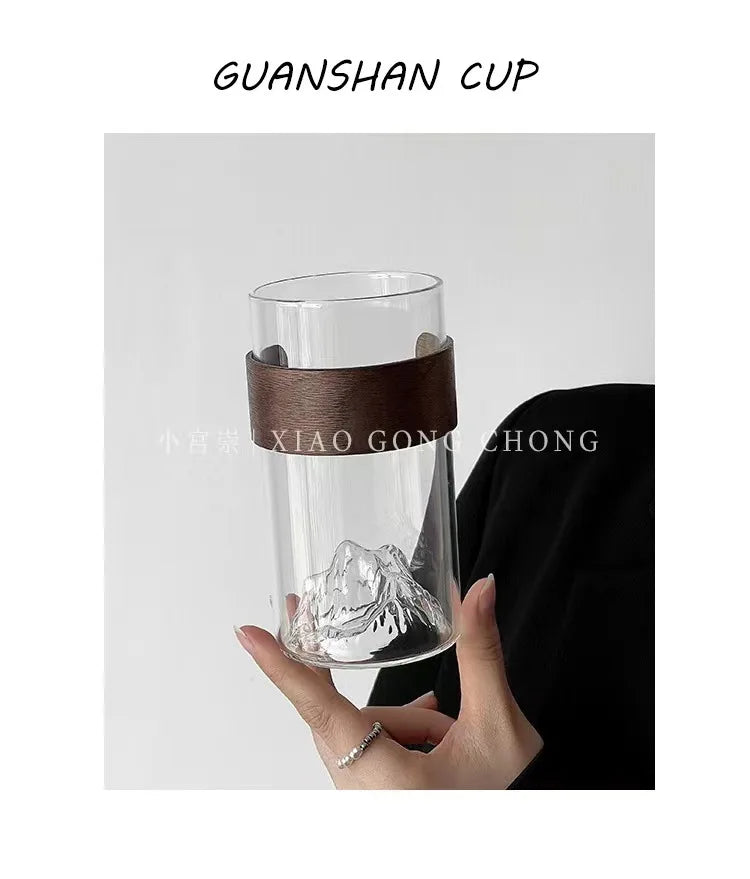 Japanischen stil glas retro ethnischen wind hohe temperatur beständig Mount Fuji tee tasse hause schnee berg tasse kaffee tasse