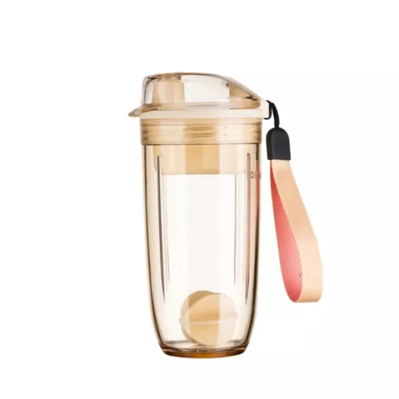 400 ml Sport-Shaker-Flasche, Kunststoff-Wasserflasche mit Schneebesen-Balldeckel, Teefilter, Protein-Shaking-Becher, BPA-frei, auslaufsicher, langlebig