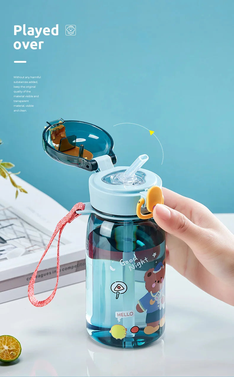 GIANXI Kids Water Sippy Cup With Straw Cartoon Leakproof Water Bottles Outdoor Portable Drink Bottle Children's Lovely Cup