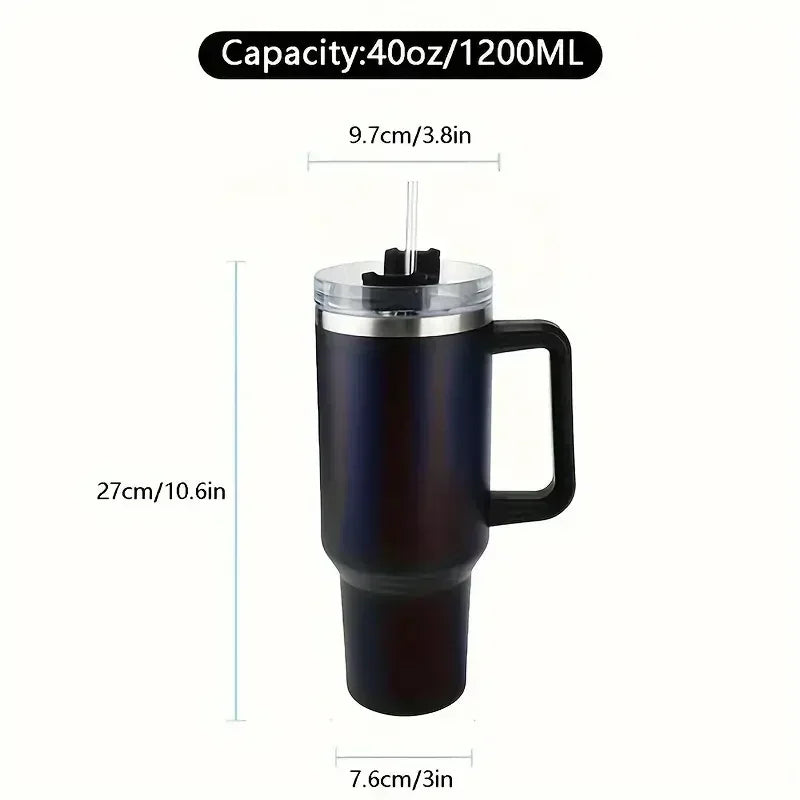 New 1PC Bingba Cup Car Large Capacity Portable Handle Cup Stainless Steel Insulation Cup Coffee Insulation Bottle 40oz thermos - Gabriel