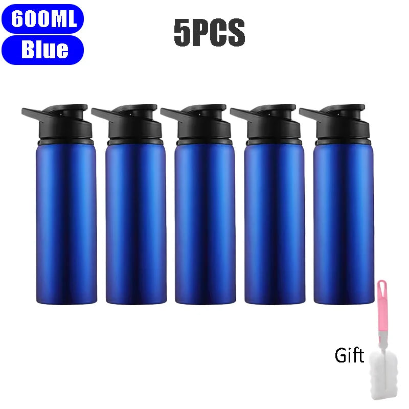 600ml Large Capacity Stainless Steel Sports Water Bottle for Outdoors Camping Cycling My Leak-proof Bike Travel Bottle