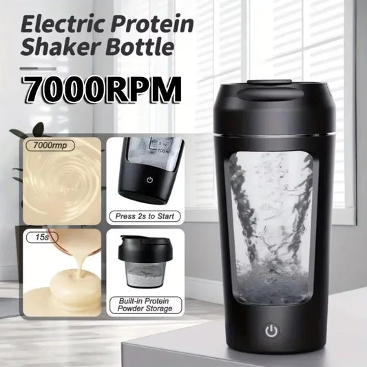 650 ml Multifunktions-Mixbecher, automatischer, tragbarer Mini-Shaker-Becher mit wiederaufladbarer Kartusche für Sport und Fitness, Proteinpulver inklusive