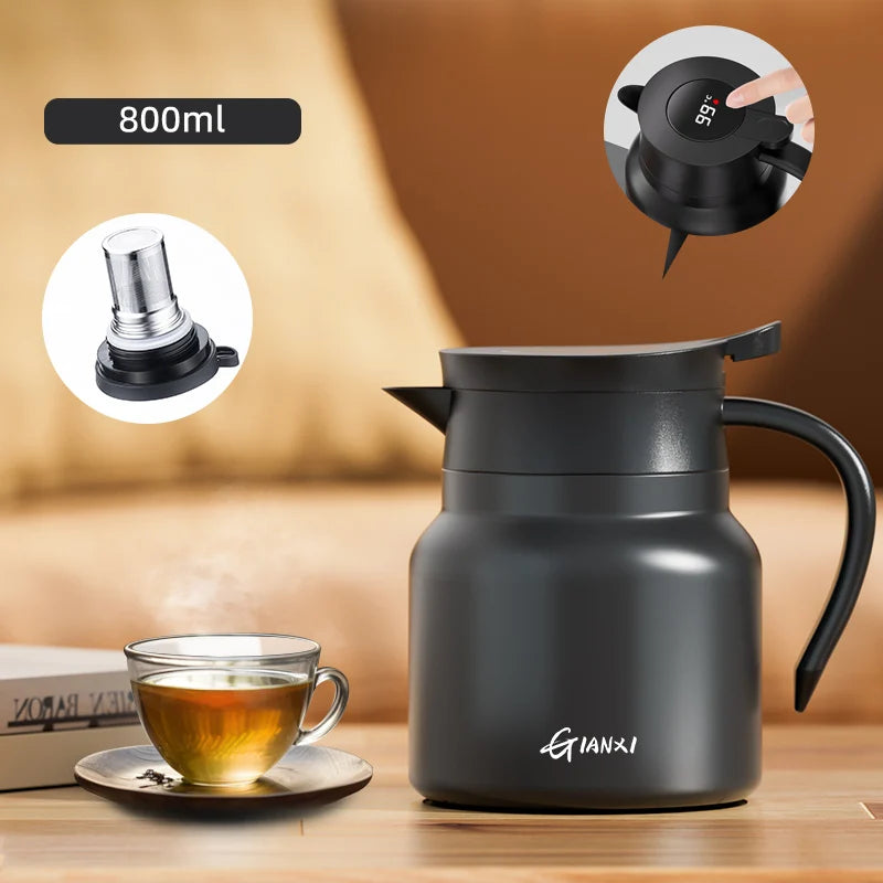 GIANXI 1000ML Keramik-Teekanne mit Innenfutter für Tee, Haushaltsfilterkaffeekanne mit Griff, Kaltwasserkessel, Kaffee- und Teegeschirr