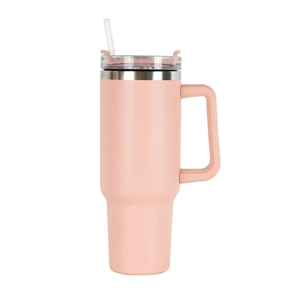 Mug With Lid and Straw Stainless Steel Vacuum Mug Tumbler Keep Cold and Hot Leak Proof Travel Coffee Mug - Gabriel