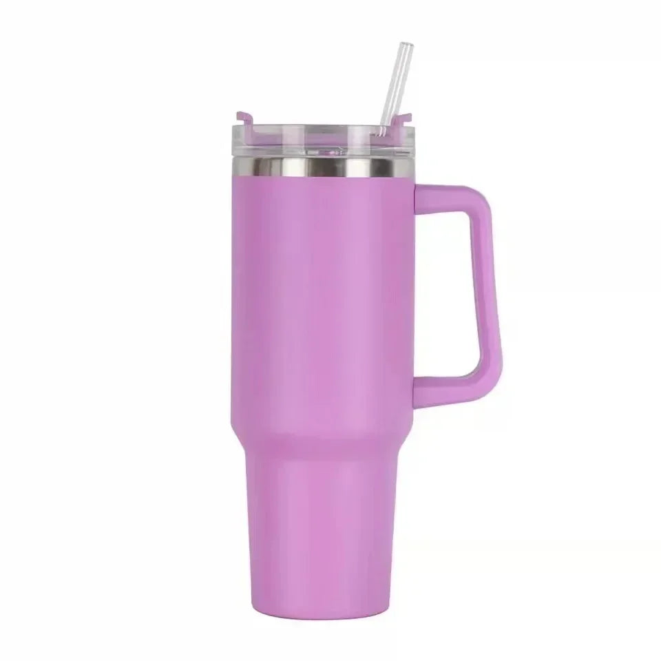 NEW 40oz Stainless Steel Water Bottle with Handle Lid Straw Vacuum Thermos Cup Car Coffee Mug Personalized Tumbler - Gabriel