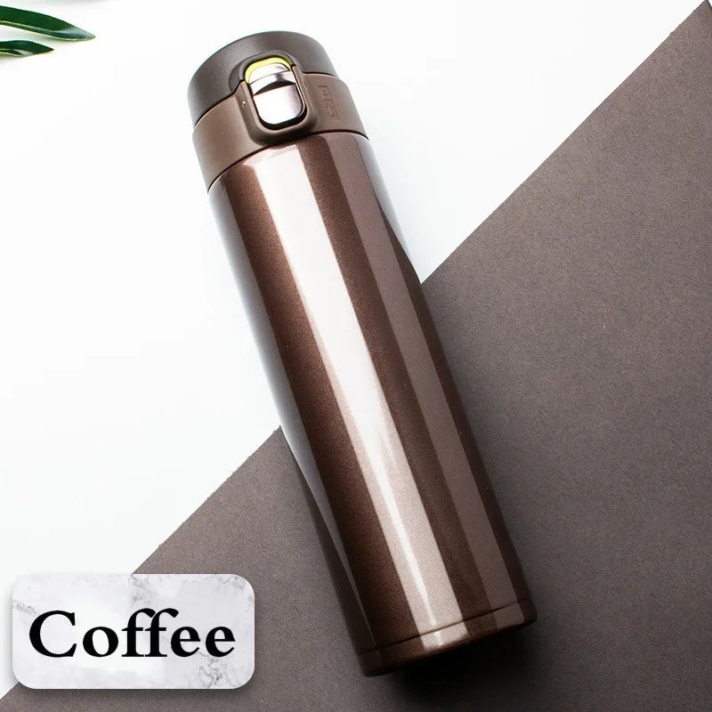 500ML Stainless Steel Bouncing Cover Vacuum Flask Thermos Cup Coffee Tea Milk Thermo Bottle Stainless Steel Coffee Mug Thermos - Gabriel