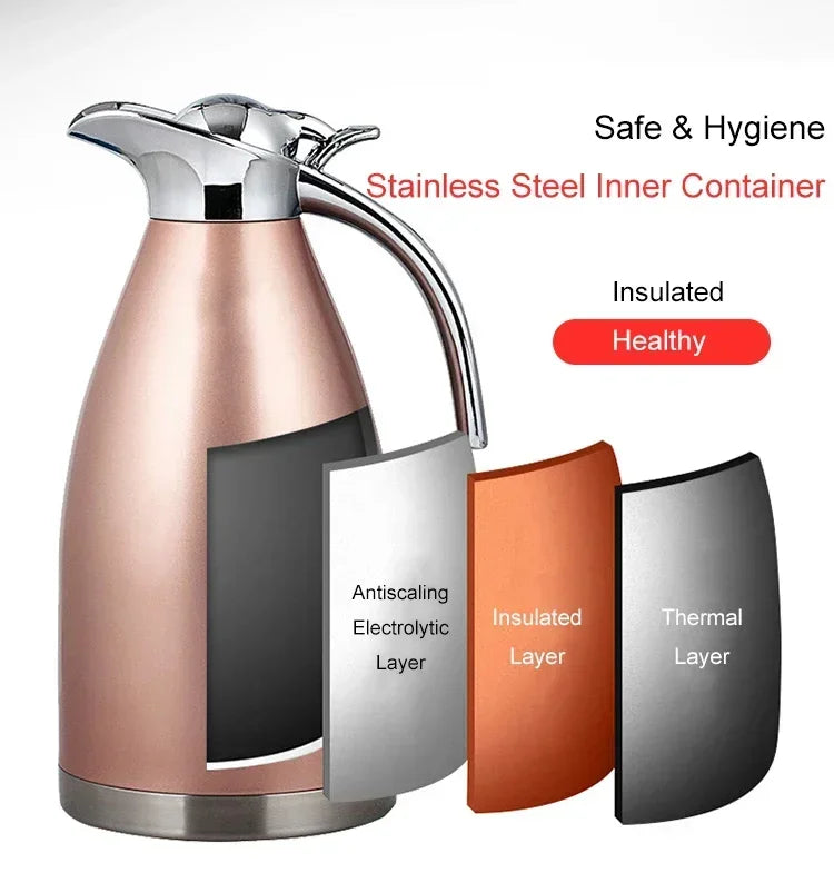 2L Large Double Layer Stainless Steel Super Insulation Bottle Home Thermal Flask Kettle Tea Coffee Hot Water Jug Insulation Pot