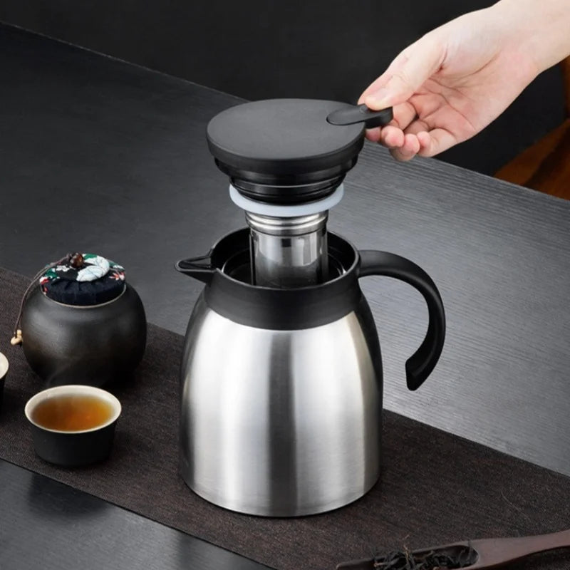 304 Stainless Steel Thermos Bottle Large Capacity Coffee Tea Kettle with Tea-strainer Leak-Proof Water Bottle Household Tools