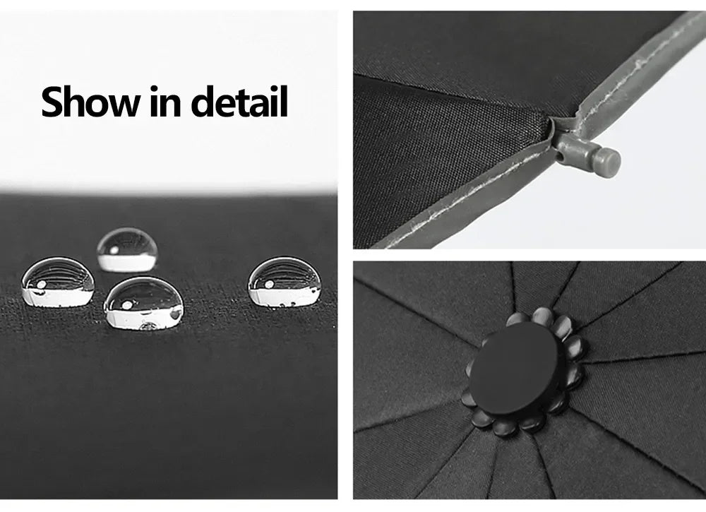 Großer Regenschirm, winddicht, stark, mit reflektierenden Streifen, automatischer Rückwärtsfaltschirm, UV-Isolierung, tragbarer Sonnenschirm